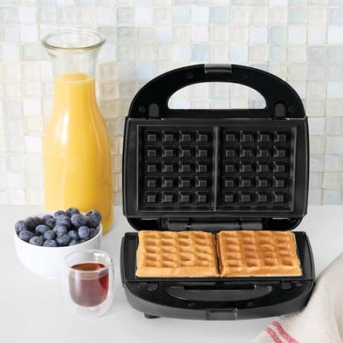 Mainstays 2 Slice Removable Plates Waffle and Sandwich Maker, Ceramic Nonstick, 750 Watts ❗MAY HAVE MISSING PIECES/NEEDS CLEANING❗