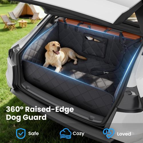 REEVAA SUV Cargo Liner for Dogs, Trunk Cover with Foam Side Walls, XL