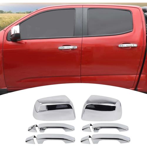 for Colorado Side Mirror Cover Door Handle Cover Trim Kit for Chevy Colorado/GMC Canyon 2014-2022 Chrome Exterior Accessories 6pcs