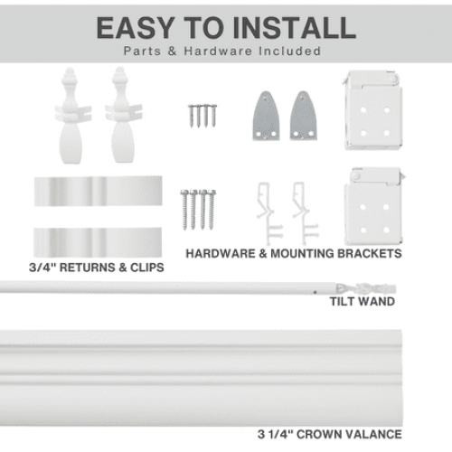 Lotus & Windoware Cordless 2 Faux Wood Room Darkening Horizontal Blind, 48 W x 48 L, Bright White, Embossed
