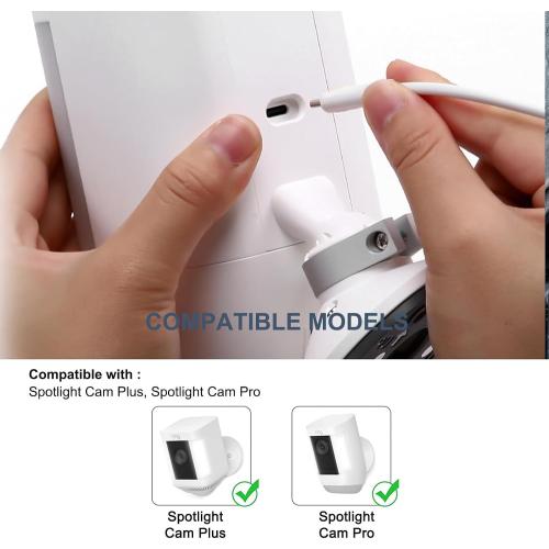 Power Adapter Charger Cord Compatible with Ring Stick Up Cam Battery/Plug-in 3rd Gen/2nd Gen & Ring Pan Tilt Stick Up Camera, Indoor/Outdoor Weatherproof Power Cord (4m/13.1ft) White