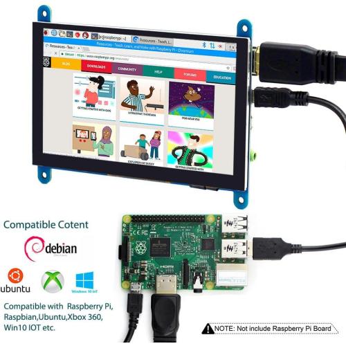ELECROW 5 Inch Touch Screen Monitor for Raspberry Pi 800×480 LCD Display