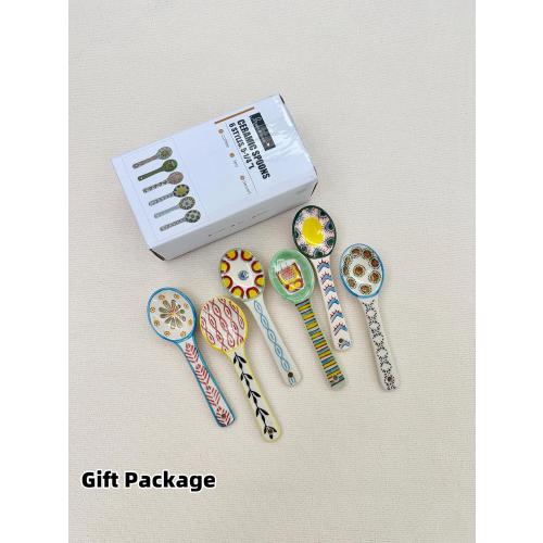 Ceramic Coffee Spoons Set of 6 – Multipurpose Teaspoons for Espresso/Tea/Dessert | Assorted Bright Colors, Lead-Free | Dishwasher/Microwave Safe | Cute Decorative Spoons for Kitchen & Gifts