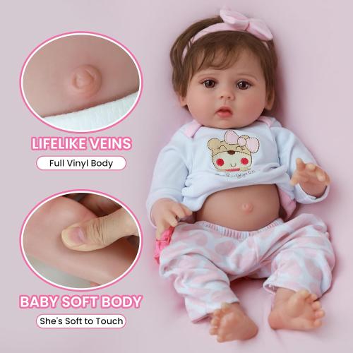 Kaydora Realistic Reborn Baby Doll - 18 Inch Doll Girl with Full Vinyl Body