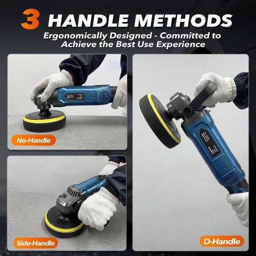 Buffer Polisher, 6 Inch/7 Inch 1600W Rotary Car Buffer Polisher Waxer, 7 Variable Speed 1000-3500 RPM, Detachable Handle for Waxing, Polishing & Scratch Removal