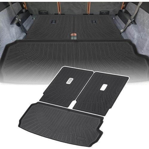 Cargo Liner Compatible with 2017-2026 Audi Q7 Trunk Mat Cargo Mat Back Seat Cover Protector (for 7-Seater)(Backrest Mats Trunk Mat)