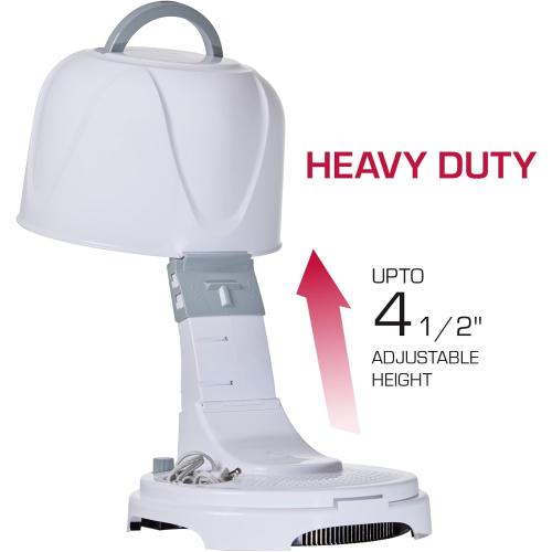 Red by Kiss 3000 Ceramic Tourmaline Professional Hood Dryer, 4 Heat Settings Blow Dryer for Home & Salon, Height Adjustable Convenient Big Hood Size Extra Coverage (1875 Wattage)
