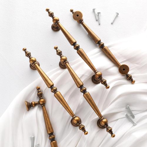 Shimeyao 10 Pack Antique Brass Vintage Cabinet Pulls 5(128mm) Hole Center