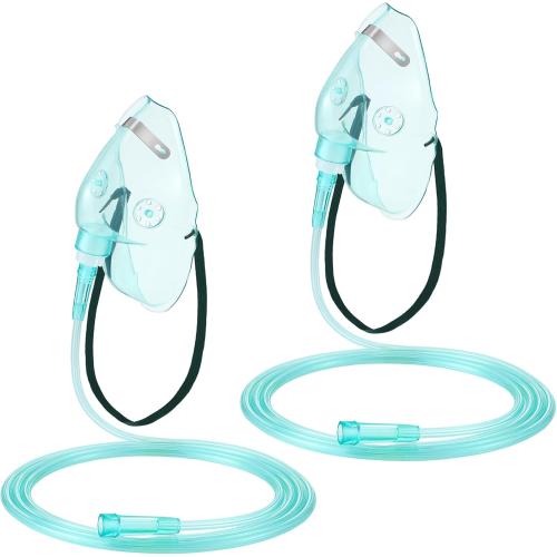 Geiserailie 2PCS L Oxygen Mask with 6.6 Ft Tubing and Adjustable Strap