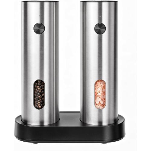 Electric Salt and Pepper Grinder Set, Rechargeable, 110ml Large Capacity