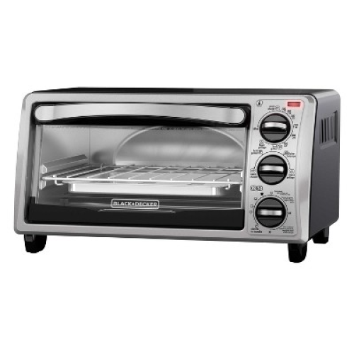 BLACK DECKER 4-Slice Toaster Oven, TO1313SBD, Even Toast, 4 Cooking Functions Bake, Broil, Toast and Keep Warm, Removable Crumb Tray, Timer