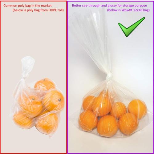 Wowfit 100 CT 16x20 1.1 Mil Large Clear Poly Bags for Packaging, Flat Open