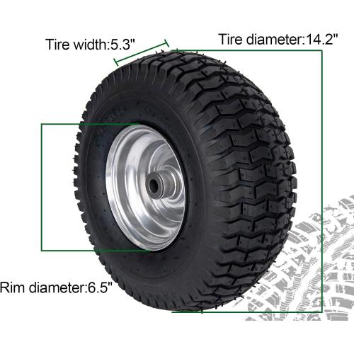 15x6.00-6 Lawn Mower Tire and Wheel Front Tire Compatible with John Deere Craftsman Husqvarna Riding Mowers Lawn Tractors