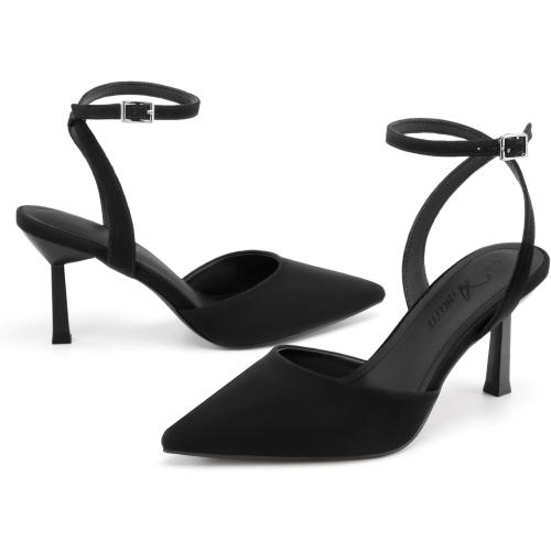 Size 8.5 Athlefit Women's Closed Toe 3 Inch High Heels Pumps Shoes