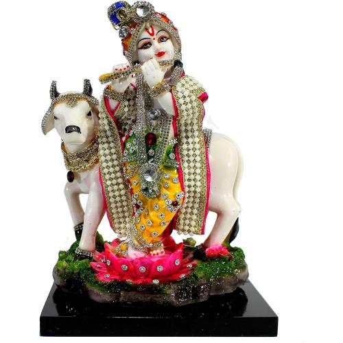 eSplanade Resin Lord Krishna with Cow Murti Idol Statue Sculpture (10)