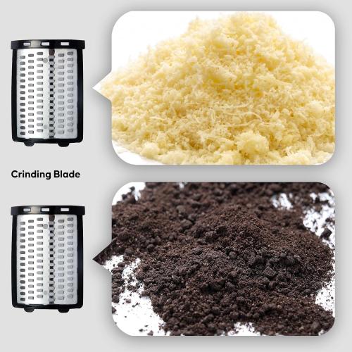 Electric Cheese Grater,300W DC Motor Salad Maker,Electric Slicer Shredder with 5 Different Shapes of Blades,Electric Vegetable Cutter for Potato,Carrot,Black