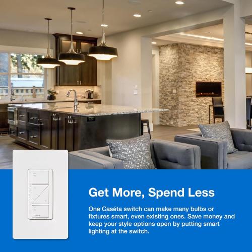 Lutron Caseta Smart Dimmer Switch (Smart Hub Required), No Neutral Required
