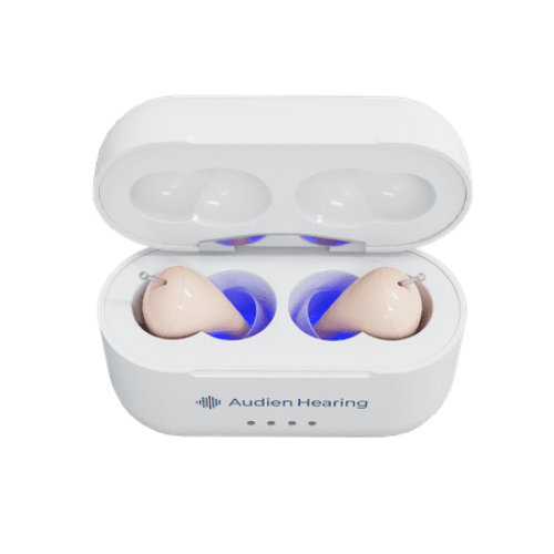 Audien Hearing Atom Pro 2 Rechargeable, over the counter, Hearing Aid, 0.6 lb – Comfortable, Lightweight, Battery