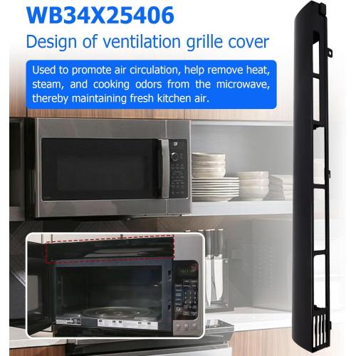 1PC WB34X25406 Microwave Vent Grille Replacement for GE Over-the-Range Microwaves