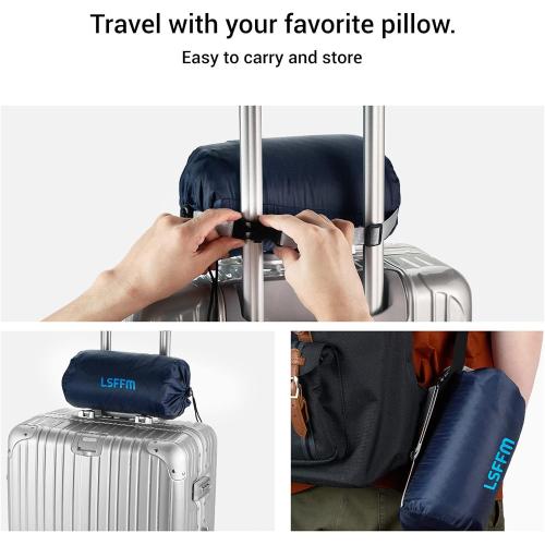 Memory Foam Travel Pillow 9.8x15.7 Compact Camping Pillow