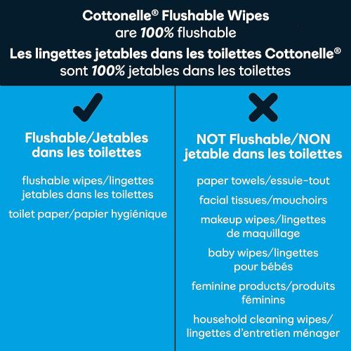 Cottonelle Flushable Wet Wipes for Adults, 1 Flip-Top Pack, 42 Wipes, Alcohol-Free, Plastic Free