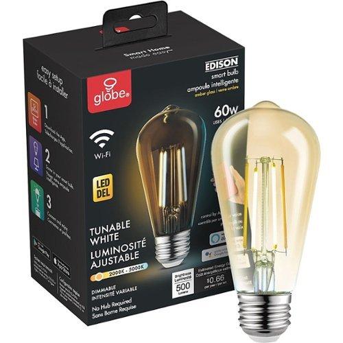 Smart 60W Equivalent Vintage Filament Tunable White LED Wi-Fi Enabled Voice Activated ST19 E26 Amber Glass Light Bulb: Dimmable Edison Light Bulbs