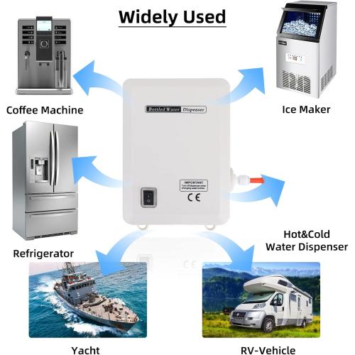 Bottled Water Dispenser Pump System - 20ft 110V AC US Plug Water Dispensing Pump with Single Inlet - Compatible Use with Coffee/Tea Machines, Water Dispensers, Refrigerators, Ice Makers