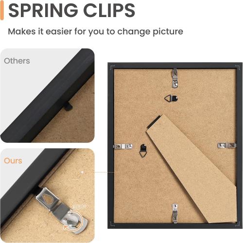upsimples Picture Frames Set of 10, Including 8x10, 5x7, 4x6 Black Frame