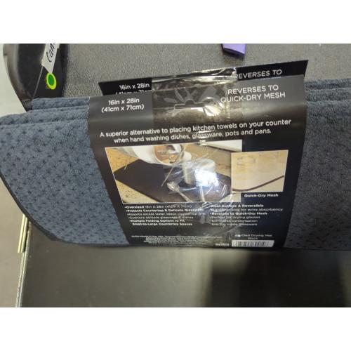 All-Clad Premium Reversible Dish Drying Mat for Kitchen: 16 x 28 Ultra-Absorbent, Long-Lasting, No Condensation, and Oversized for Large Pots and Pans - 2 Pack, Black