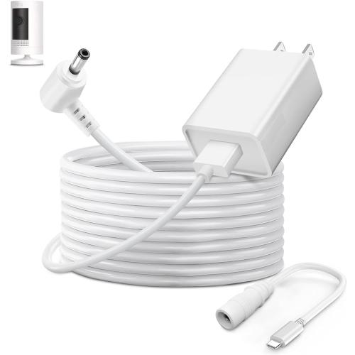 Power Adapter Charger Cord Compatible with Ring Stick Up Cam Battery/Plug-in 3rd Gen/2nd Gen & Ring Pan Tilt Stick Up Camera, Indoor/Outdoor Weatherproof Power Cord (4m/13.1ft) White