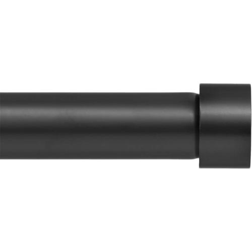 Ivilon Drapery Window Curtain Rod - End Cap Style Design 1 Inch Pole. 72 to 144 Inch Color Black