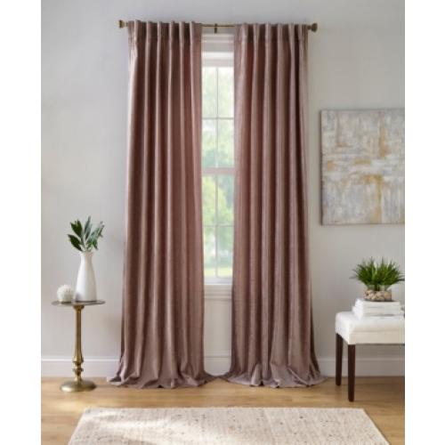 Color brown Carnaby Distressed Velvet Window Curtain