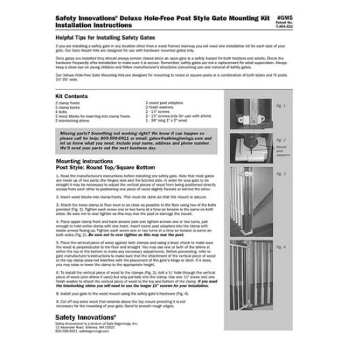 No Hole Stairway Baby Gate Mounting Kit By Safety Innovations