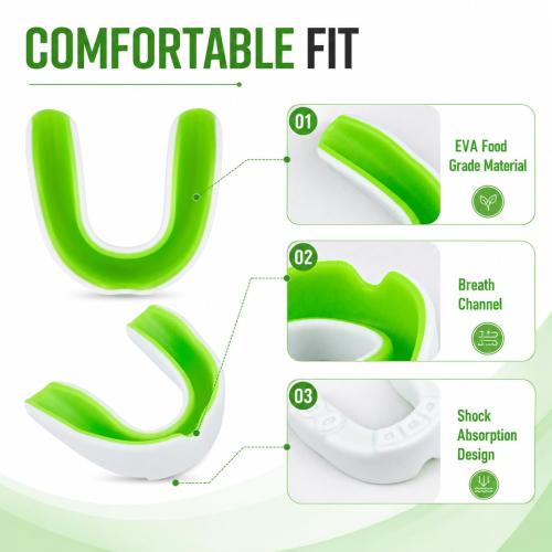 MENOLY 5 Packs Kids Mouth Guard - BPA Free Toddler Mouth Guard for Boys Girls with Portable Case, Mouth Guard Football for Boxing, Basketball, Lacrosse, MMA, Hockey, Wrestling, Soccer