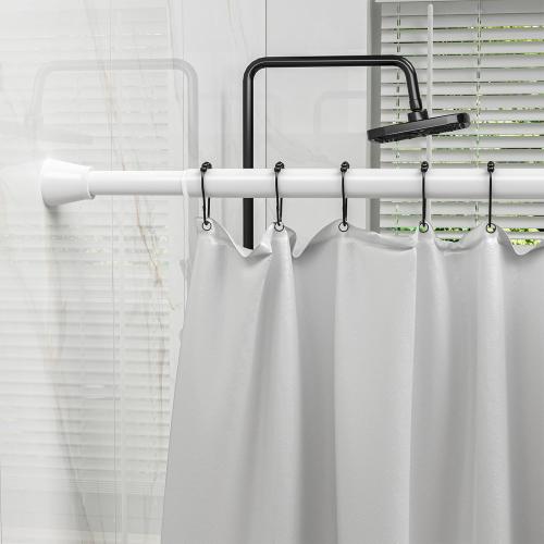 AIZESI 1Pc Spring Tension Curtain Rod, Adjustable 45-77 Inch, White