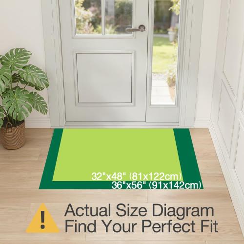 LUMI Ultra Thin Indoor Door Mat for Entrance 32x48, Non Slip Entryway Mat, Low Profile Doormat, Unique Herringbone Design Carpet for Inside, Patio, Porch, Gray