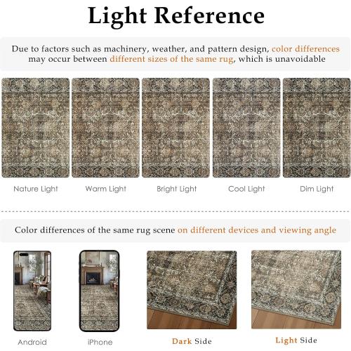 Brown Area Rug 6x9 Vintage Traditional Distressed