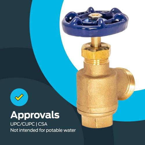 Eastman Bent Nose Garden Hose Valve, 1/2 in FIP x 1/2 in MHT, Brass, 20251