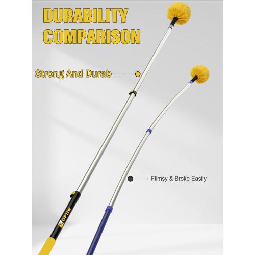4.5-18FT Telescopic Extension Pole,Heavy-Duty Multi-Purpose Extendable Pole | Aluminum Alloy, Universal Twist-on Metal Tip, Flip-Lock, Telescoping Pole for Multi-Story Work,Painting Dusting Cleaning