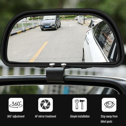 Mandark 2PCS 5.71 Inch Rectangular Convex Blind Spot Mirrors, Black