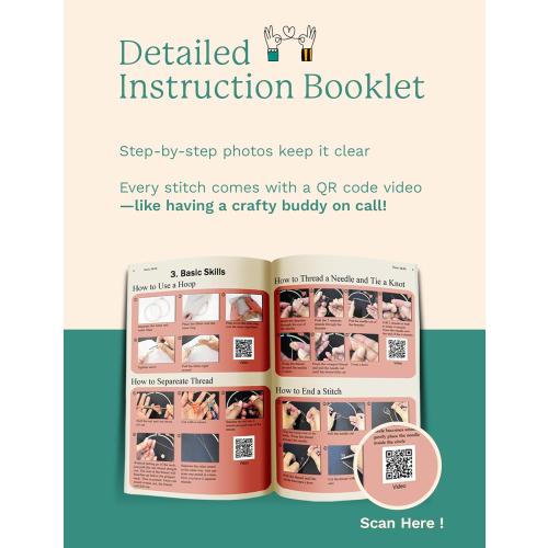 Bradove Unicorns Embroidery Kit for Beginners with Patterns