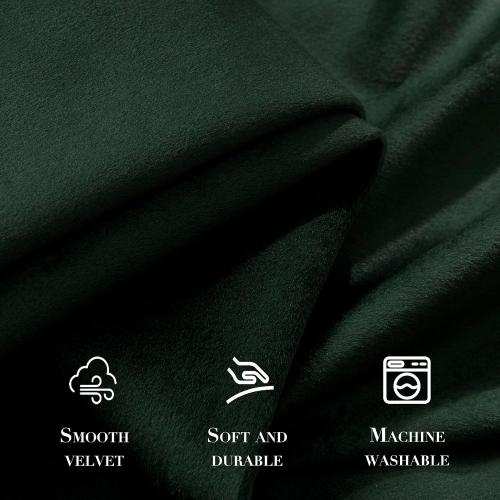 Nemia Dark Green Velvet Curtains Thermal Insulated Blackout Curtain for Bedroom Window Living Room Darkening Luxury Vintage 104 Inches Long Heavy Drapes Panels Rod Pocket Set of 2