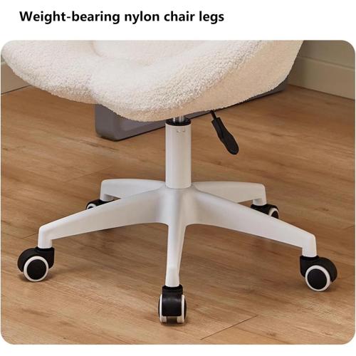 Swivel Office Chair Fleece Armchair Petal Vanity Chair W/Back Support Task Chair 11cm Height Adjustable Executive Chair one piece missing ‼️