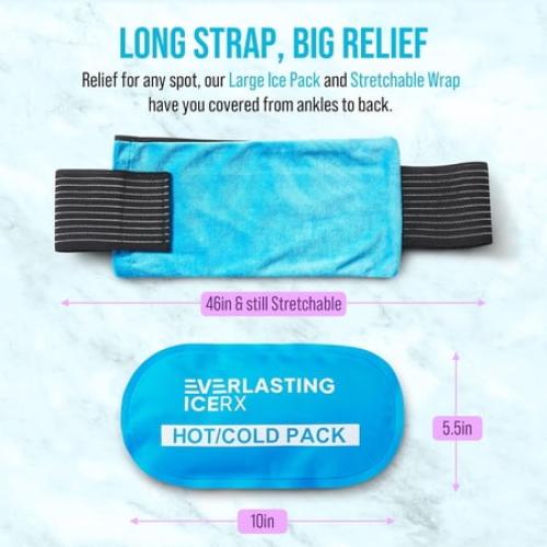 Everlasting Ice RX Hot and Cold Gel Ice Pack Wraps Reusable Ice Packs for Pain Relief, 4-Pack