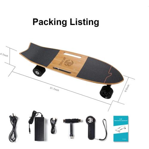 Jking Electric Skateboard Electric Longboard with Remote Control Electric Skateboard,700W Hub-Motor,16.7 MPH Top Speed,8.2 Miles Range,3 Speeds Adjustment
