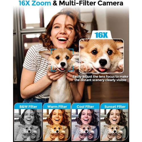 4K Digital Camera for Photography- 48MP Autofocus Vlogging Camera with 2.8 180° Flip Screen, 16X Digital Zoom- Compact Point and Shoot Camera with 64GB SD for YouTube, Travel, Beginners