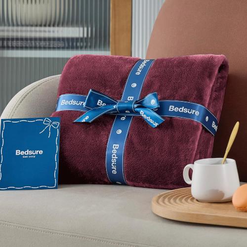 Bedsure GentleSoft Fleece Throw Blanket Red - 300GSM Blankets for Couch, Sofa, Bed, Soft Lightweight Plush Cozy Throws for Toddlers, 50x60 inches