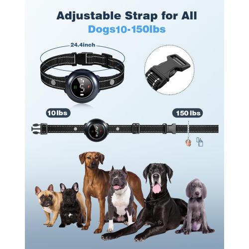 2-in-1 Dog Shock Collar & Dog Bark Collar - Smart Anti Barking Dog Training Collar with 5 Adjustable Sensitivity & 3300FT Remote for All Breeds IP67 Waterproof E-Collar