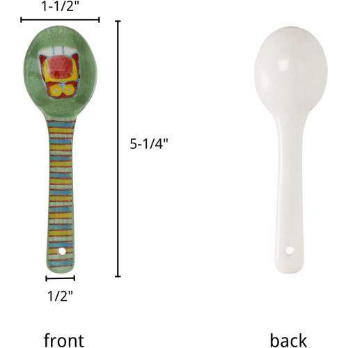 Ceramic Coffee Spoons Set of 6 – Multipurpose Teaspoons for Espresso/Tea/Dessert | Assorted Bright Colors, Lead-Free | Dishwasher/Microwave Safe | Cute Decorative Spoons for Kitchen & Gifts