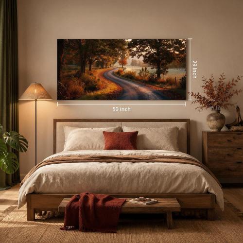 FanseeArt Forest Wall Art for Brown Art Living Room